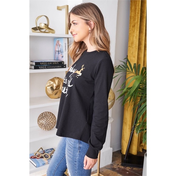 Plus size Baby it’s cold outside Long sleeve top - Picture 5 of 10